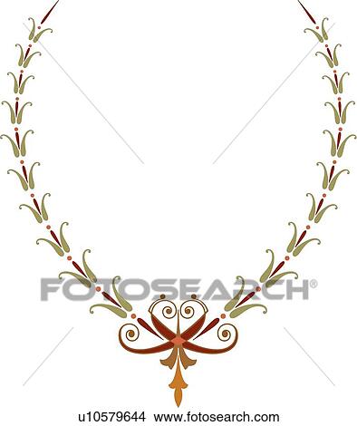 Clipart - Green leaf with red and gold ribbon Frame. Fotosearch