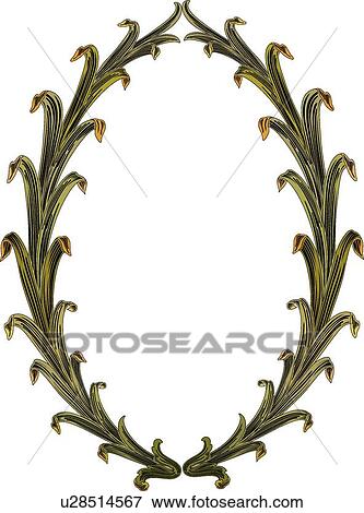 Clip Art - Green Leaf Wreath. Fotosearch