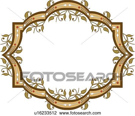 Green leaves and brown frame View Large Clip Art Graphic Clipart - Green leaves and brown frame . Fotosearch