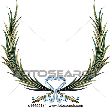 Green Leaves with Blue Ribbon View Large Clip Art Graphic Clipart - Green Leaves with Blue Ribbon. Fotosearch