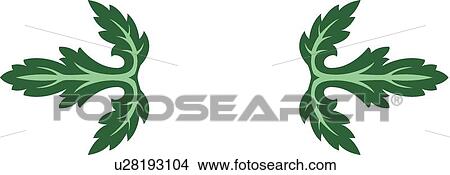 Clipart - Green leaves with copy space. Fotosearch