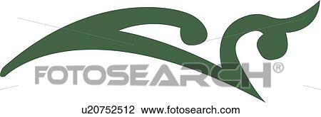 Green line and swirls View Large Clip Art Graphic Clipart - Green line and swirls . Fotosearch