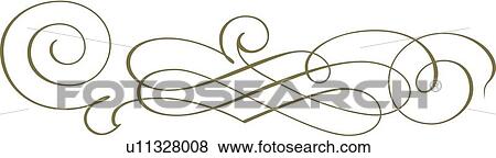 Clip Art - Green Line Art Header. Fotosearch