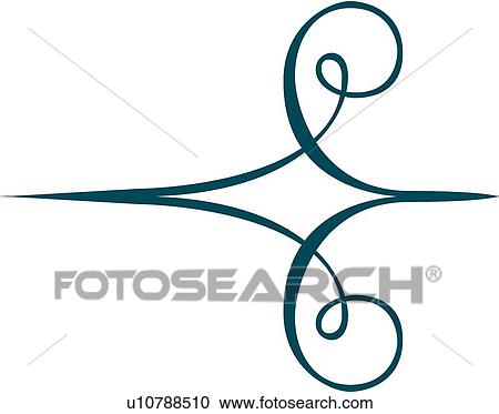 Clipart - Green Line Art Printer Ornament. Fotosearch