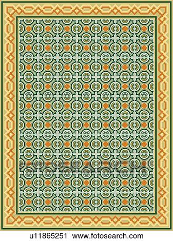 Clipart - Green, Orange and Blue Background Pattern. Fotosearch