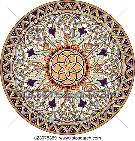 Green, orange and blue leaf pattern round Design Ornament View Large Clip Art Graphic Clip Art - Green, orange and blue leaf pattern round Design Ornament. Fotosearch