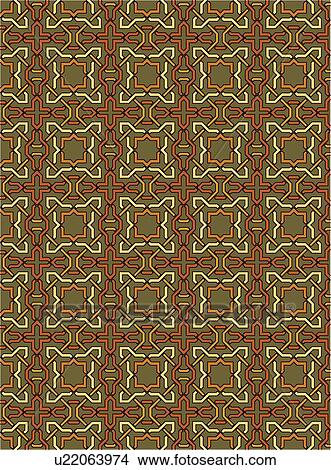 Clipart - Green orange and read line background pattern. Fotosearch