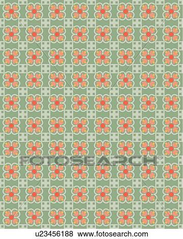 Green, Orange and Red Floral Background Pattern View Large Clip Art Graphic Clip Art - Green, Orange and Red Floral Background Pattern. Fotosearch