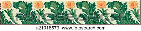 Green, orange and yellow floral rectangle Design Ornament View Large Clip Art Graphic Clip Art - Green, orange and yellow floral rectangle Design Ornament. Fotosearch