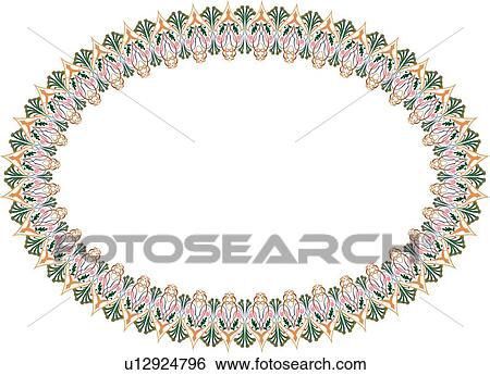 Green pink and gold oval frame View Large Clip Art Graphic Clip Art - Green pink and gold oval frame. Fotosearch