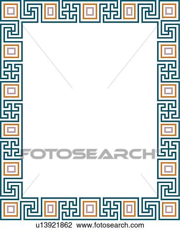 Green, purple and orange victorian Border View Large Clip Art Graphic Clipart - Green, purple and orange victorian Border. Fotosearch
