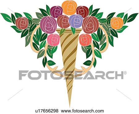 Green, purple, red and orange flower Design Ornament View Large Clip Art Graphic Clip Art - Green, purple, red and orange flower Design Ornament. Fotosearch