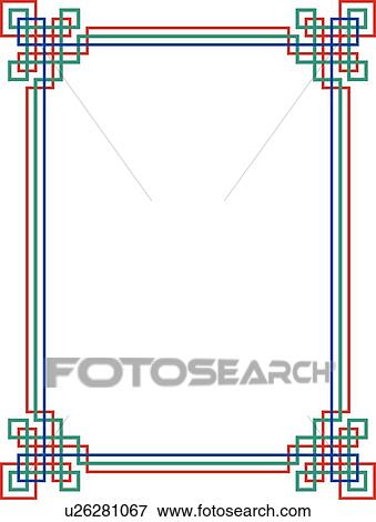 Green, red and blue triple lined Border with decorative corners View Large Clip Art Graphic Clip Art - Green, red and blue triple lined Border with decorative corners. Fotosearch