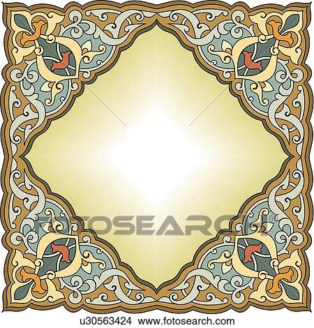 Clipart - Green square with diamond copy space. Fotosearch