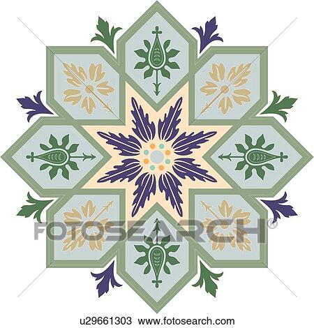 Green Star Pattern Design Ornament View Large Clip Art Graphic Clipart - Green Star Pattern Design Ornament. Fotosearch