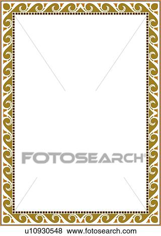 Clip Art - Green Swirl Border. Fotosearch
