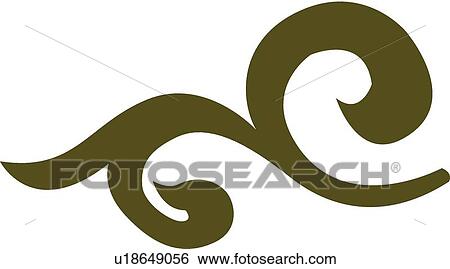 Clip Art - Green swirl. Fotosearch
