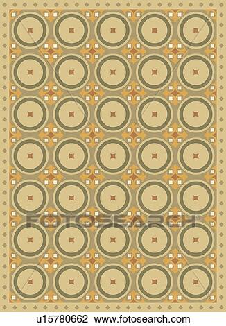 Clipart - Green, Tan and Gold Circle Background Pattern. Fotosearch