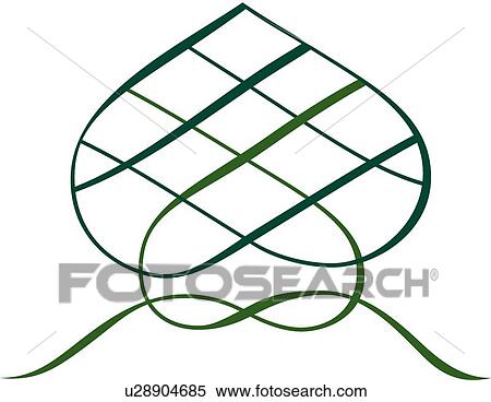 Clipart - Green upside down heart. Fotosearch