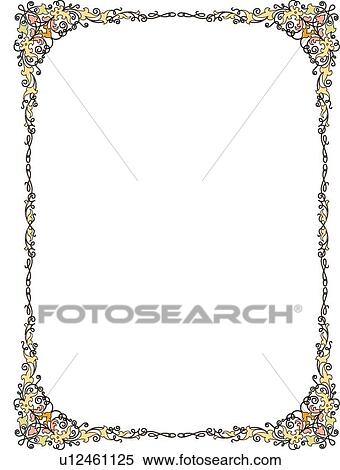 Green, Yellow and Pink Border with Decorative Corners View Large Clip Art Graphic Clipart - Green, Yellow and Pink Border with Decorative Corners. Fotosearch