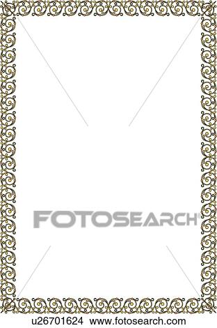 Green, yellow and purple leaf victorian Border View Large Clip Art Graphic Clipart - Green, yellow and purple leaf victorian Border. Fotosearch