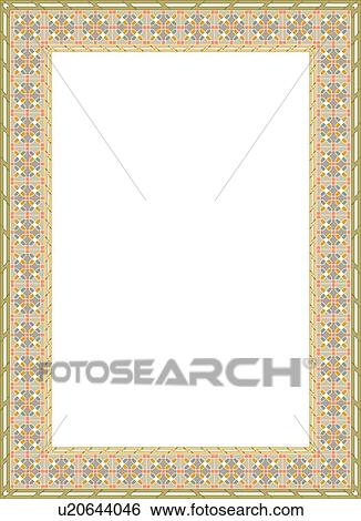 Green, yellow and purple pattern arabesque Border View Large Clip Art Graphic Clip Art - Green, yellow and purple pattern arabesque Border. Fotosearch