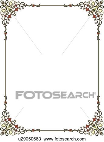 Green, Yellow and Red Border with Decorative Corners View Large Clip Art Graphic Clipart - Green, Yellow and Red Border with Decorative Corners. Fotosearch