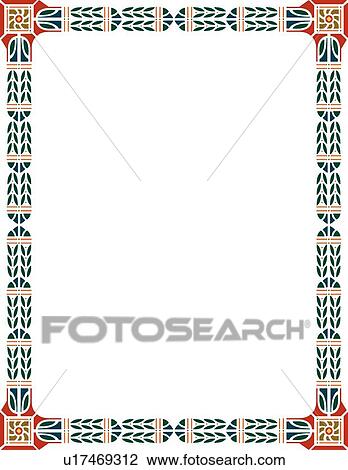Green, yellow and red leaf columns in rectangle victorian Border View Large Clip Art Graphic Clipart - Green, yellow and red leaf columns in rectangle victorian Border. Fotosearch