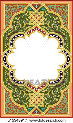 Green, yellow, blue and red vertical rectangle Arabesque frame View Large Clip Art Graphic Clip Art - Green, yellow, blue and red vertical rectangle Arabesque frame. Fotosearch