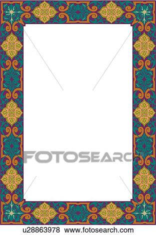 Green, yellow, orange and red victorian Border View Large Clip Art Graphic Clip Art - Green, yellow, orange and red victorian Border. Fotosearch