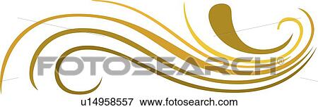 Clip Art - Green yellow orange lines. Fotosearch