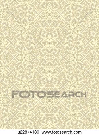 Clipart - Grey and cream fancy background pattern. Fotosearch