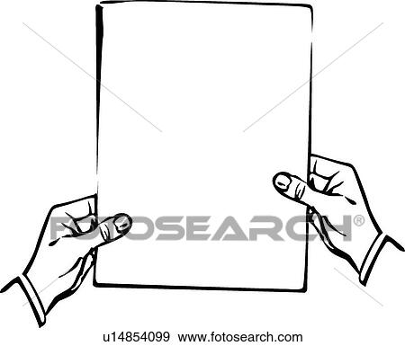 Clip Art - Hands holding paper. Fotosearch