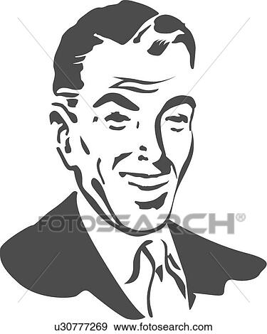 Clip Art - Happy man in suit. Fotosearch