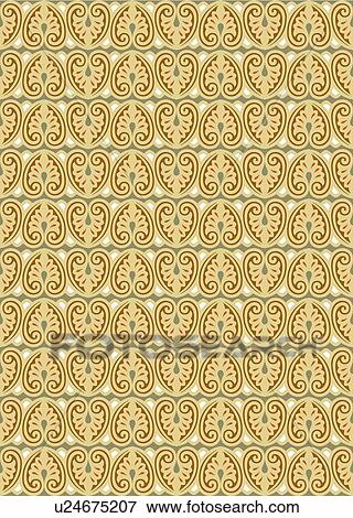 Clip Art - Heart and leaf background pattern. Fotosearch