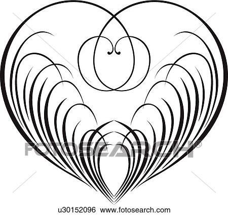 Clip Art - Heart Calligraphic Design. Fotosearch