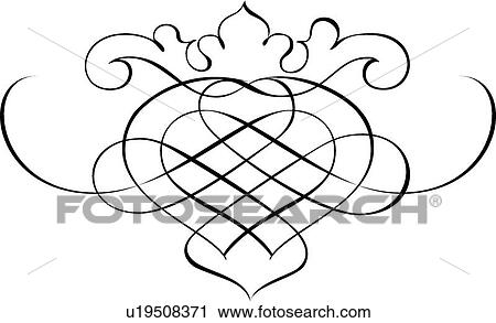 Clipart - Heart Calligraphic Design. Fotosearch