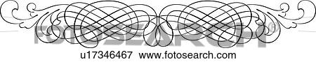 Clip Art - Horizontal Calligraphic Design. Fotosearch