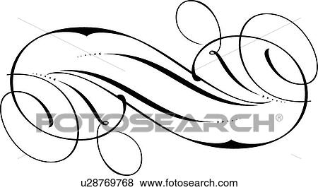 Clip Art - Horizontal Calligraphic Design. Fotosearch