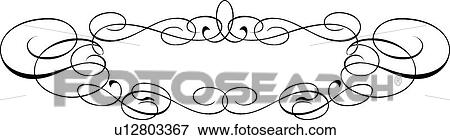 Horizontal Header Calligraphic Design View Large Clip Art Graphic Clip Art - Horizontal Header Calligraphic Design. Fotosearch