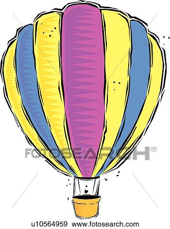 Hot air balloon View Large Clip Art Graphic Clip Art - Hot air balloon. Fotosearch