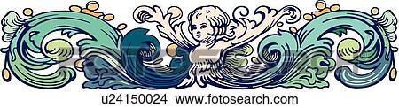 Clipart - Human likeness in waves Design Ornament. Fotosearch