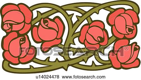 Interwoven Rose Design Ornament View Large Clip Art Graphic Clip Art - Interwoven Rose Design Ornament. Fotosearch