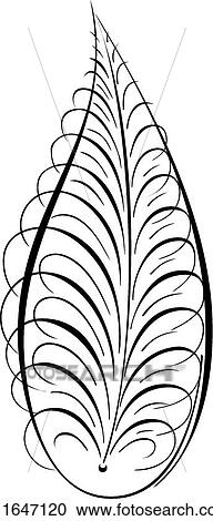 Clipart - Leaf Calligraphic Design. Fotosearch