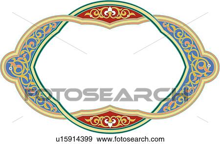 Clip Art - Leaf pattern frame with copy space. Fotosearch