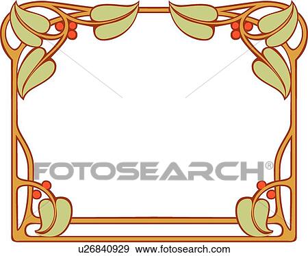 Clip Art - Leaves and berry frame. Fotosearch