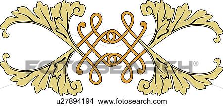 Clipart - Leaves and knots . Fotosearch