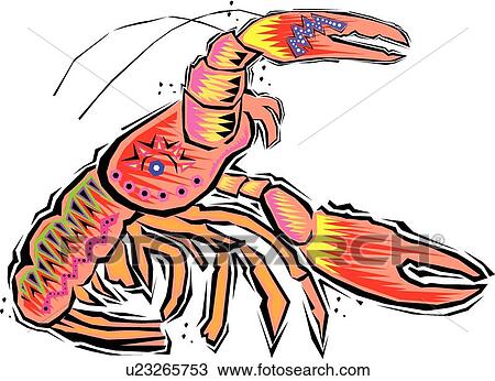 Lobster View Large Clip Art Graphic Clipart - Lobster. Fotosearch