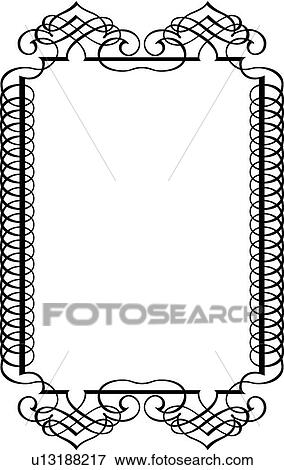 Clip Art - Looped Calligraphic Design Frame. Fotosearch