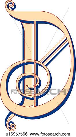 Lubna Capital D View Large Clip Art Graphic Clip Art - Lubna Capital D. Fotosearch